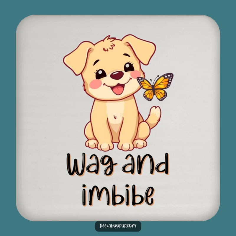 Funny Puppy Butterfly Drink Coasters: Protect Surfaces with Playful and Humorous Designs