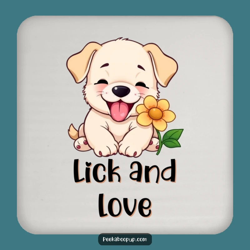 Funny Puppy Lick Coaster - Protect Surfaces with Puppy Charm