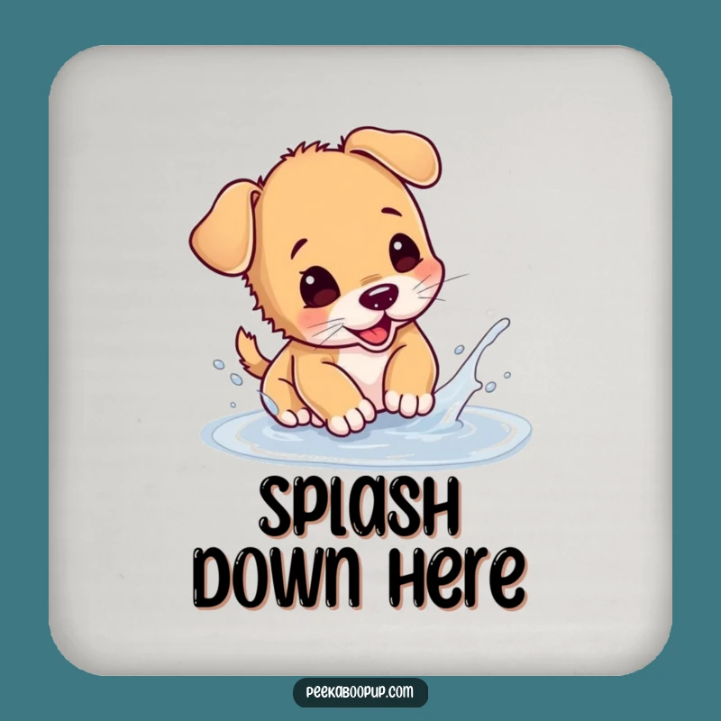 Funny Puppy Puddle Splash Drink Coaster Set