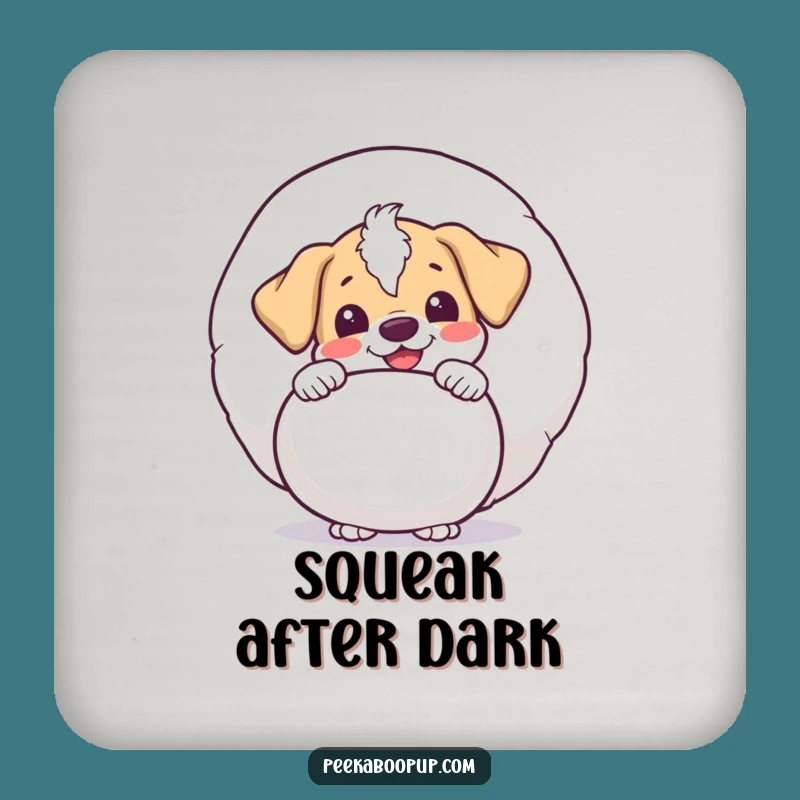 Funny Puppy Toy Coaster Set - Peek-a-Boo Delight Decor