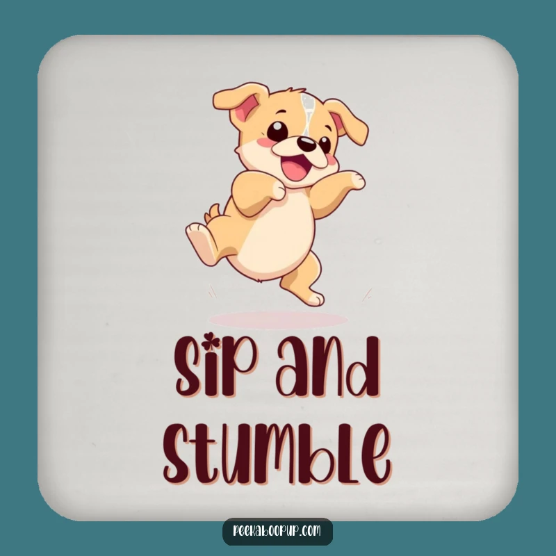 Funny Puppy Trip Coaster - Protect Surfaces with Clumsy Charm