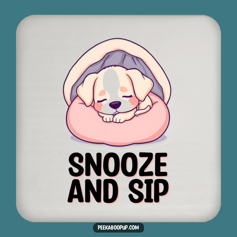 Funny Sleepy Puppy Drink Coasters: Protect Surfaces with Cozy and Humorous Designs