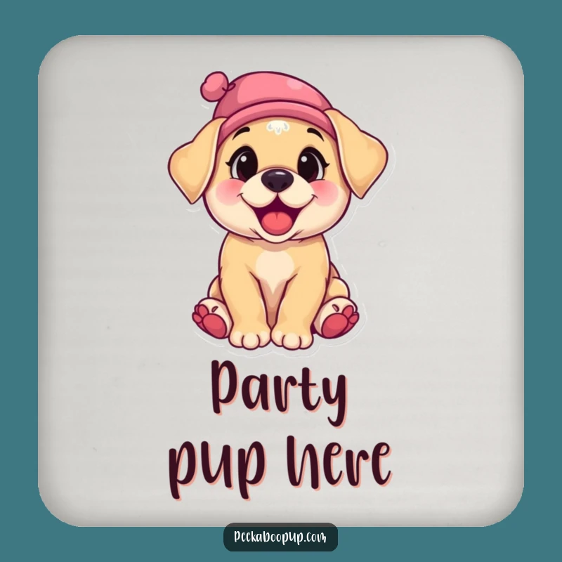 Funny Puppy Giggling Drink Coaster - Protect Surfaces with Canine Humor!