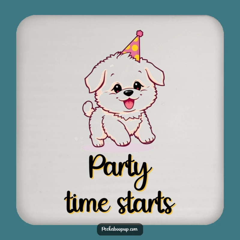 Funny Puppy Party Coaster: Tail Chase Protection, Sip with Fun