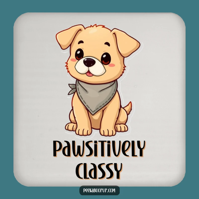Funny Proud Puppy Bandana Coaster - Hilarious Style Protection!