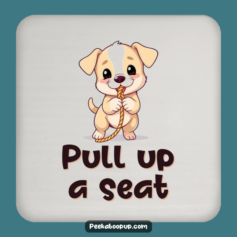 Funny Puppy Tug Drink Coaster Set