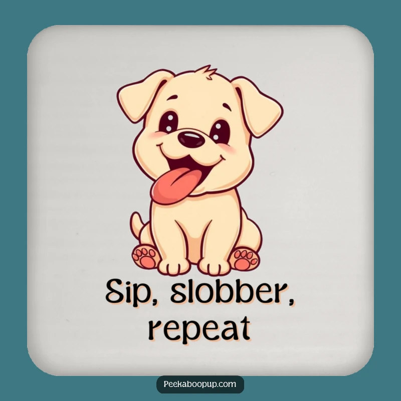 Funny Puppy Panting Drink Coasters: Protect Your Surfaces with this Hilarious Canine Charm