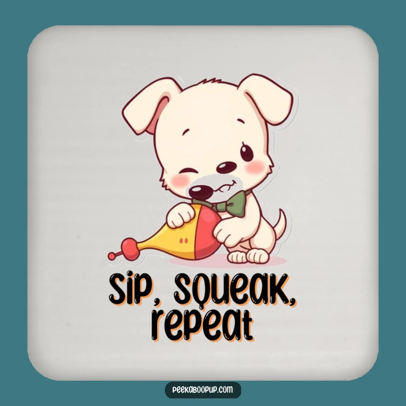 Funny Puppy Bowtie Coaster - Protect Surfaces with Hilarious Canine Charm
