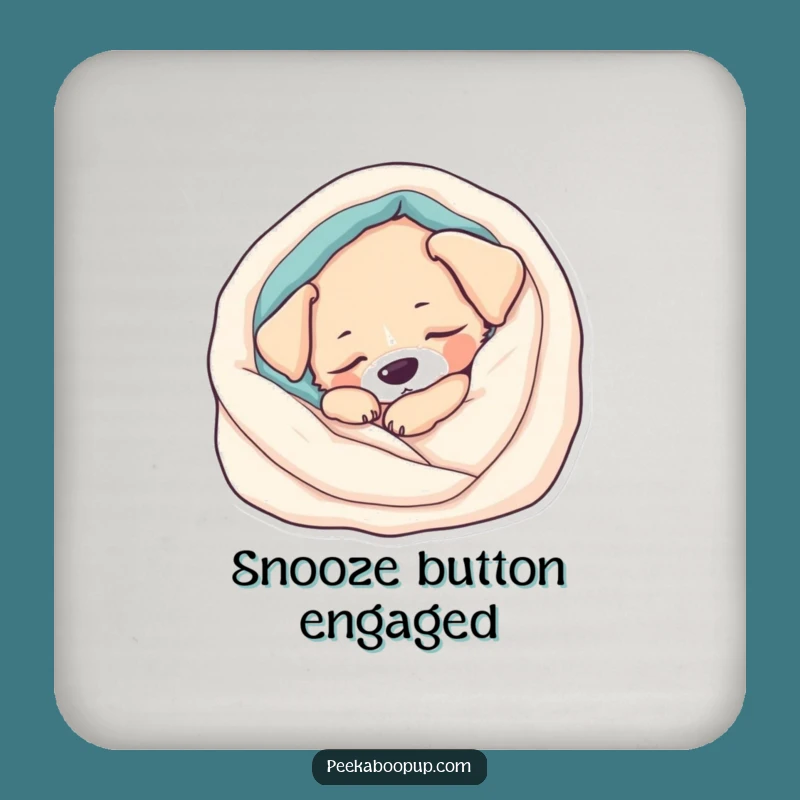 Funny Sleepy Puppy Coaster Set: Protect Surfaces with Sweet Canine Calm