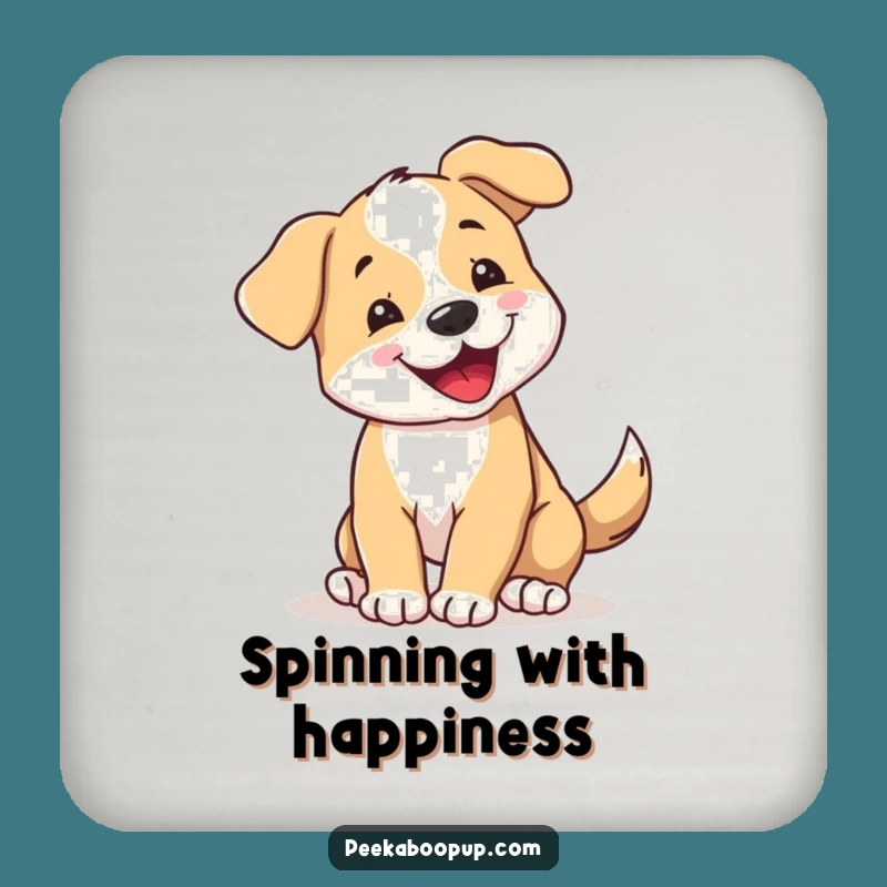 Funny Spinning Puppy Coaster Set: Protect Surfaces with Joyful Canine Charm