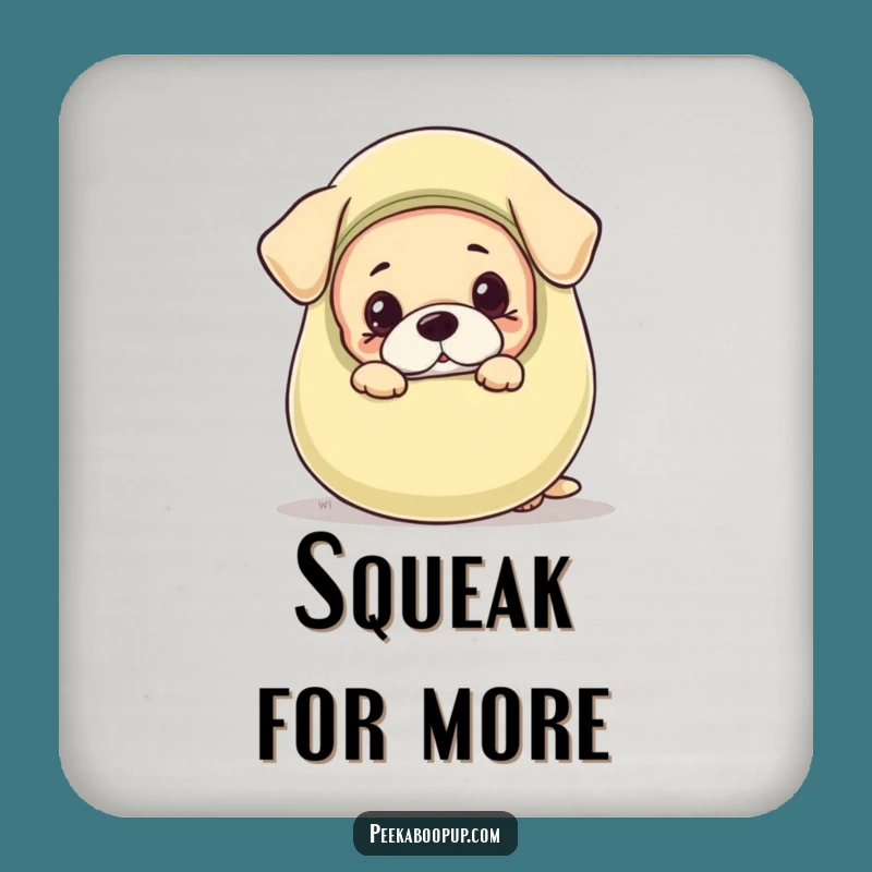 Funny Puppy Peeking Drink Coaster - Protect Surfaces with Playful Humor!