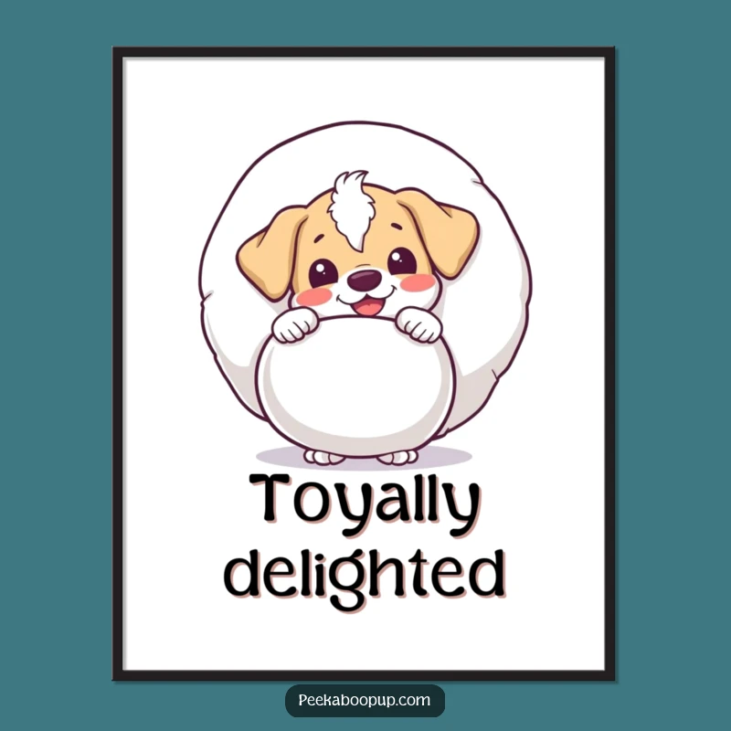 Funny Puppy Squeaky Toy Poster - Peek-a-Boo Delight Art