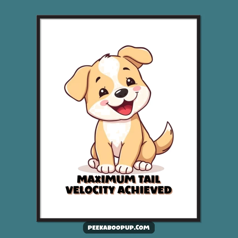 Funny Spinning Puppy Poster: Add Whimsical Wall Art & Joyful Dog Decor