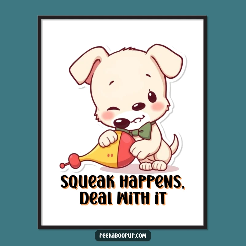 Funny Puppy Bowtie Poster - Hilarious Wall Art for a Playful Home Decor