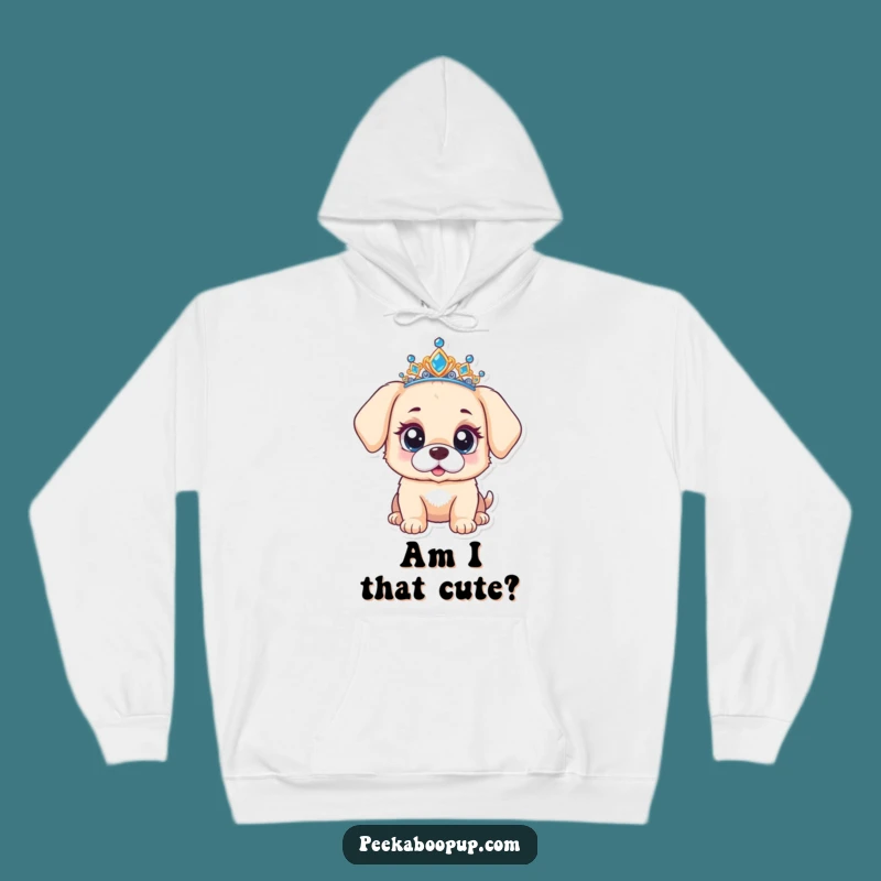 Funny Surprised Puppy Hoodie: Cozy Tiara Pup Sweatshirt, Ideal Funny Gift