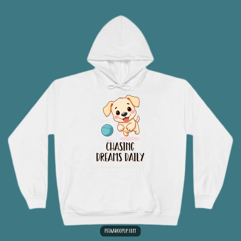 Funny Puppy Chase Hoodie - Cozy Floppy Ears, Perfect Humorous Dog Gift!
