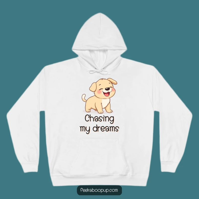 Funny Giggling Puppy Tail Chase Hoodie - Cozy & Hilarious Dog Lover Apparel!