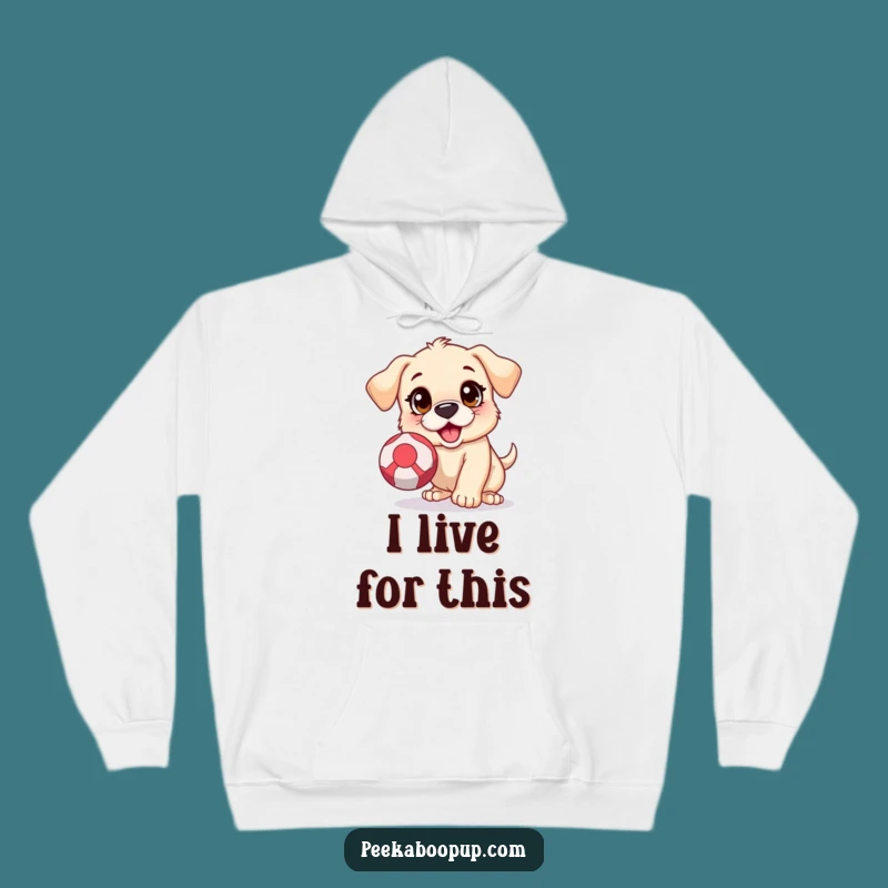 Funny Puppy Ball Chase Hoodie: Cozy Comfort for the Excited Pup Lover