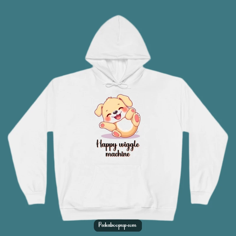 Funny Puppy Roll Hoodie - Cozy Joyful Dog Rolling Back Warm Funny Gift