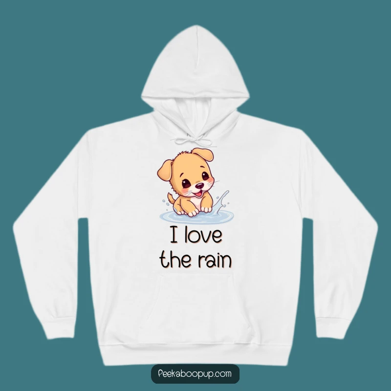 Cozy Funny Puppy Puddle Splash Hoodie
