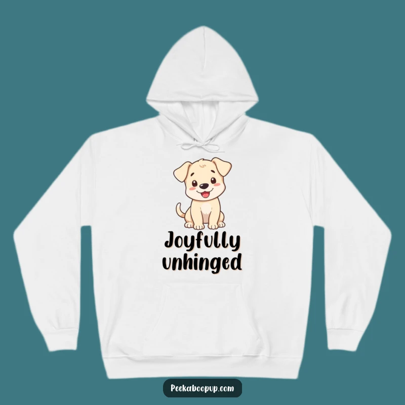 Funny Puppy Greeting Hoodie: Cozy & Energetic Dog Lover's Gift