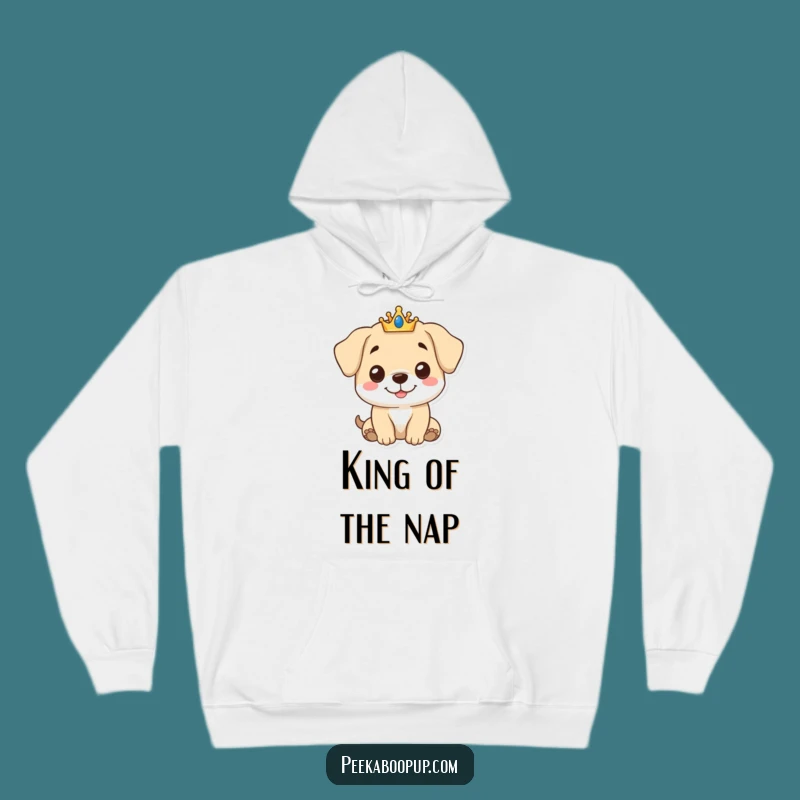 Funny Royal Puppy Hoodie - Cozy Crowned Dog Gentle Smile Warm Funny Gift