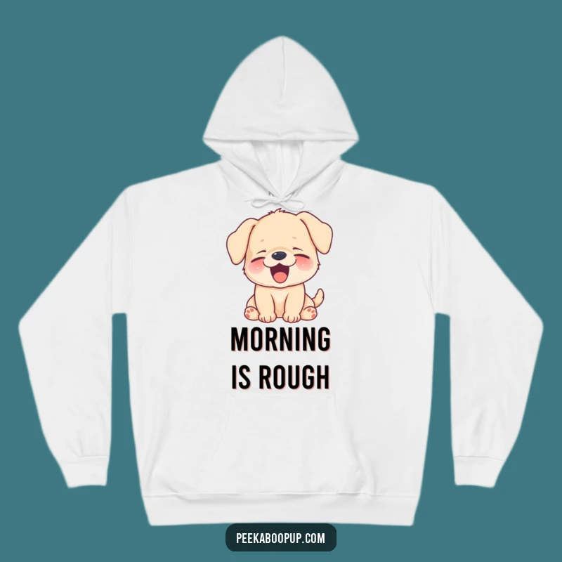 Funny Sleepy Puppy Yawn Hoodie - Cozy & Hilarious Tired Dog Apparel!