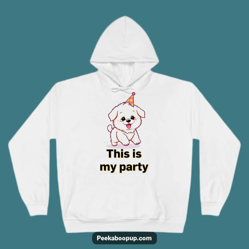 Funny Puppy Party Hoodie: Tail Chase Comfort, Cozy Fun Gift