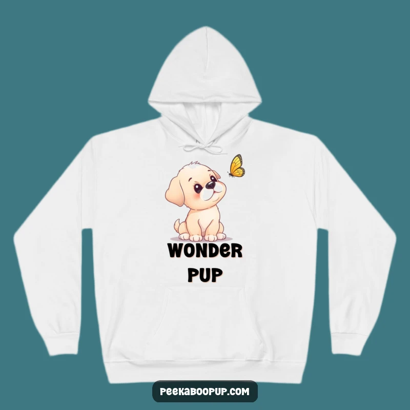 Funny Puppy Butterfly Hoodie - Cozy Curious Puppy Sweatshirt