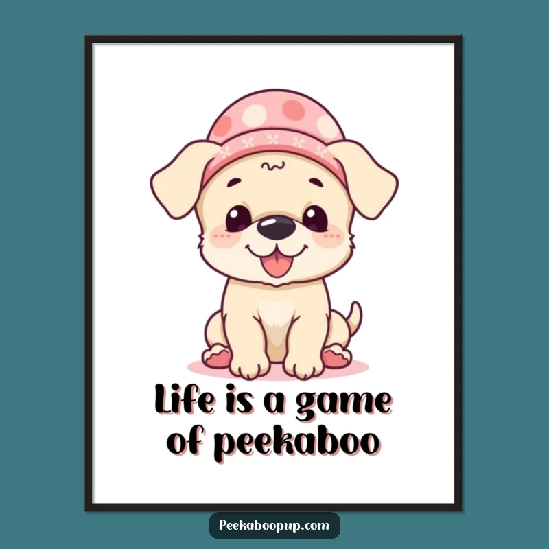 Free Printable Giggling Puppy Peek-a-Boo Wall Art - Funny Downloadable Decor