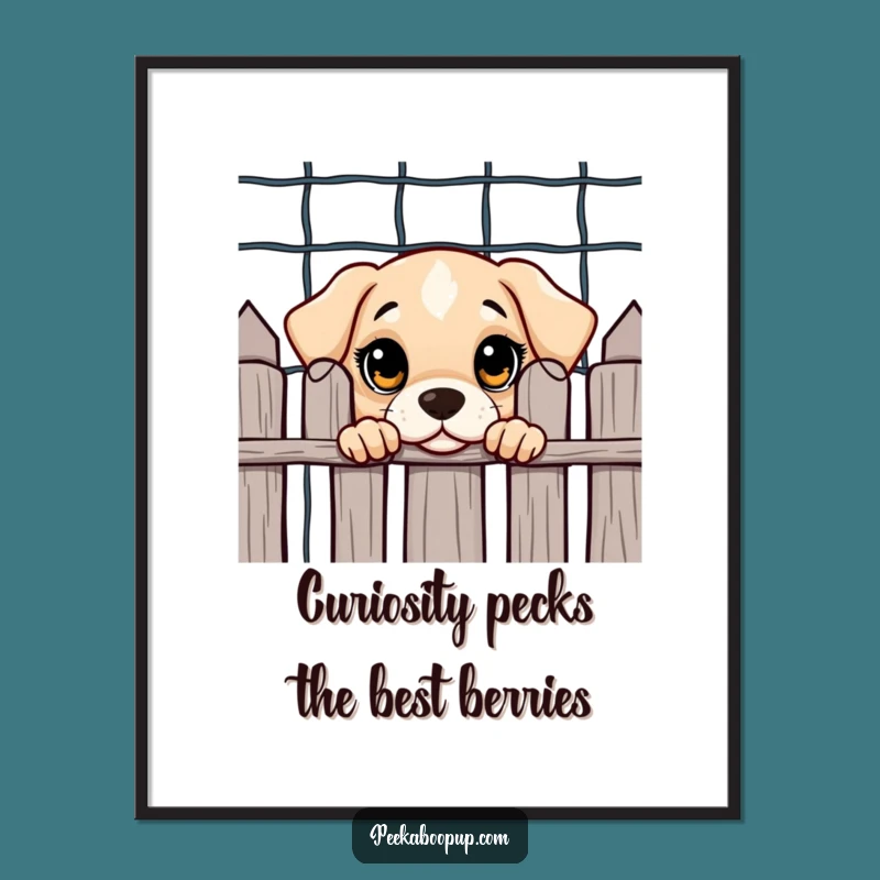 Free Printable Puppy Wall Art - Curious Pup Peek Downloadable Decor