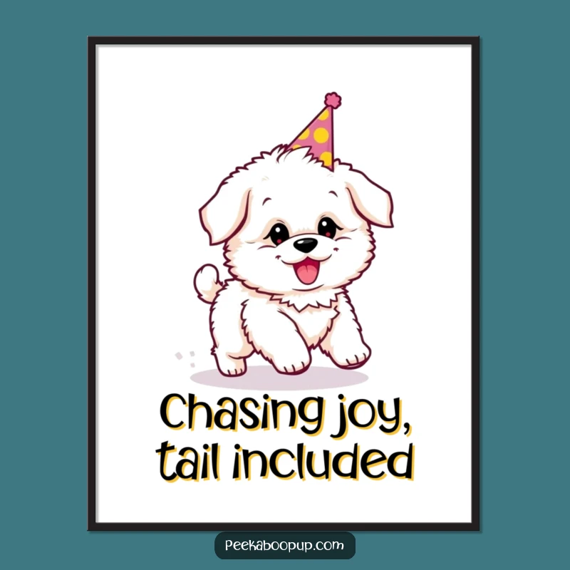 Free Printable Puppy Wall Art: Dizzy Dog Decor Downloadable Gift