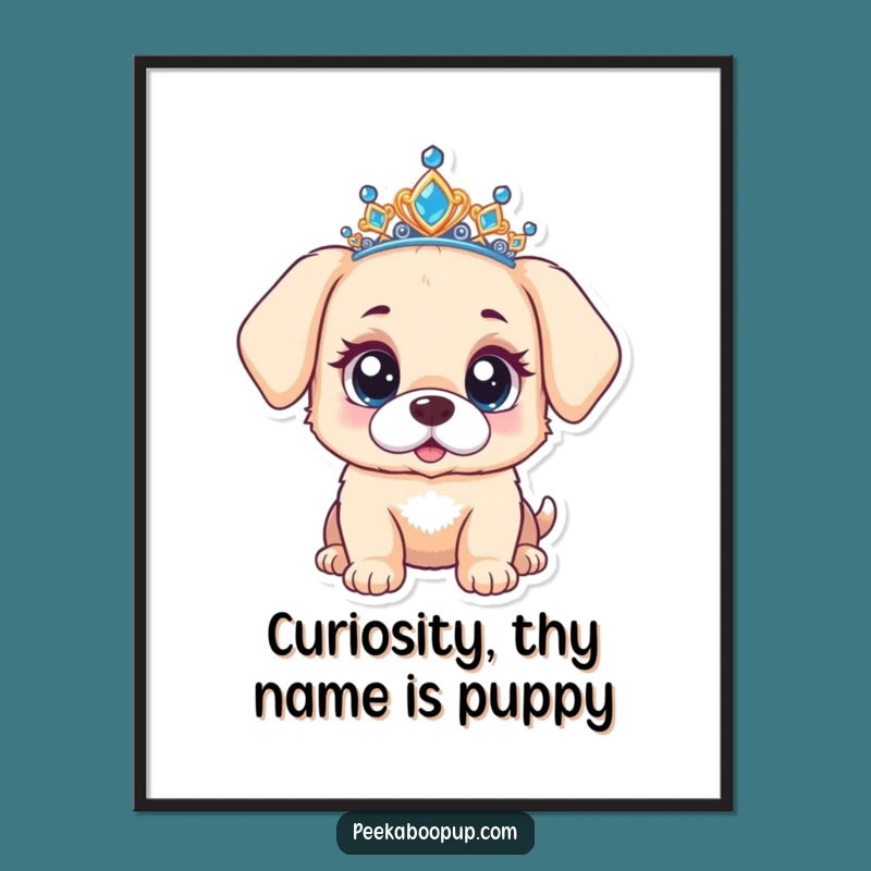 Free Printable Tiara Puppy Wall Art: Funny Downloadable Art for a Whimsical Touch!