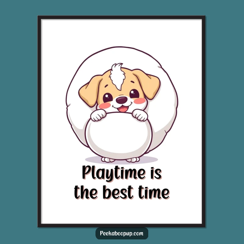 Free Printable Puppy Wall Art: Toy Peek Downloadable Art for Playful Decor