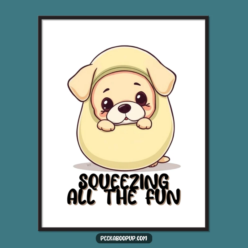 Free Printable Wall Art: Puppy Peeking, Funny Toy, Whimsical Downloadable Decor!