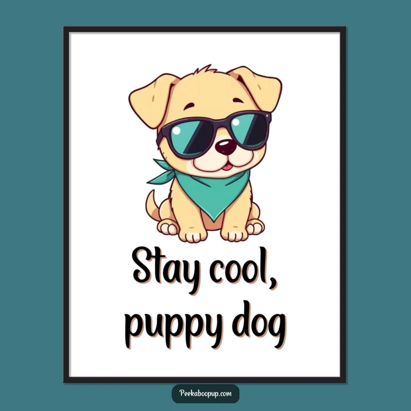 Free Printable Cool Puppy Wall Art: Funny Relaxed Style Downloadable Decor