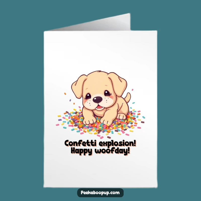 Free Printable Birthday Card: Funny Puppy Confetti Dig! Perfect Downloadable Gift
