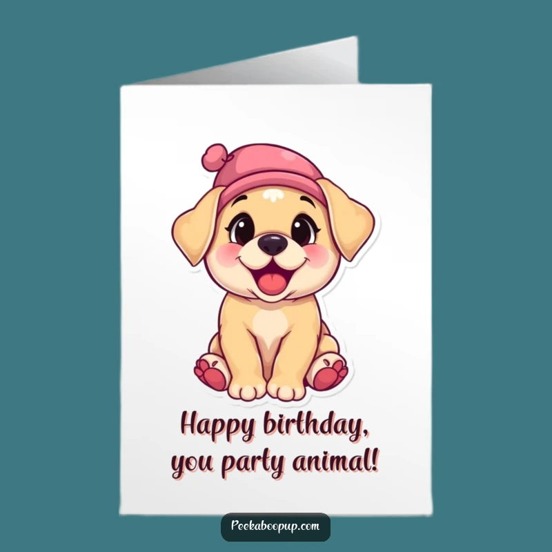 Free Printable Birthday Card: Giggling Puppy, Hilarious Hat, Downloadable Gift!