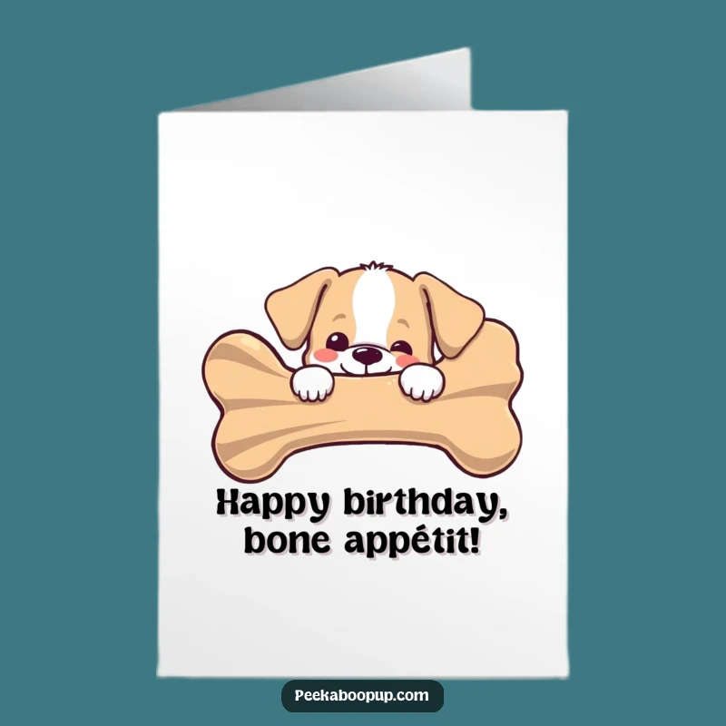 Free Printable Birthday Card: Puppy's Bone Surprise, Hilarious Downloadable Gift for Dog Lovers