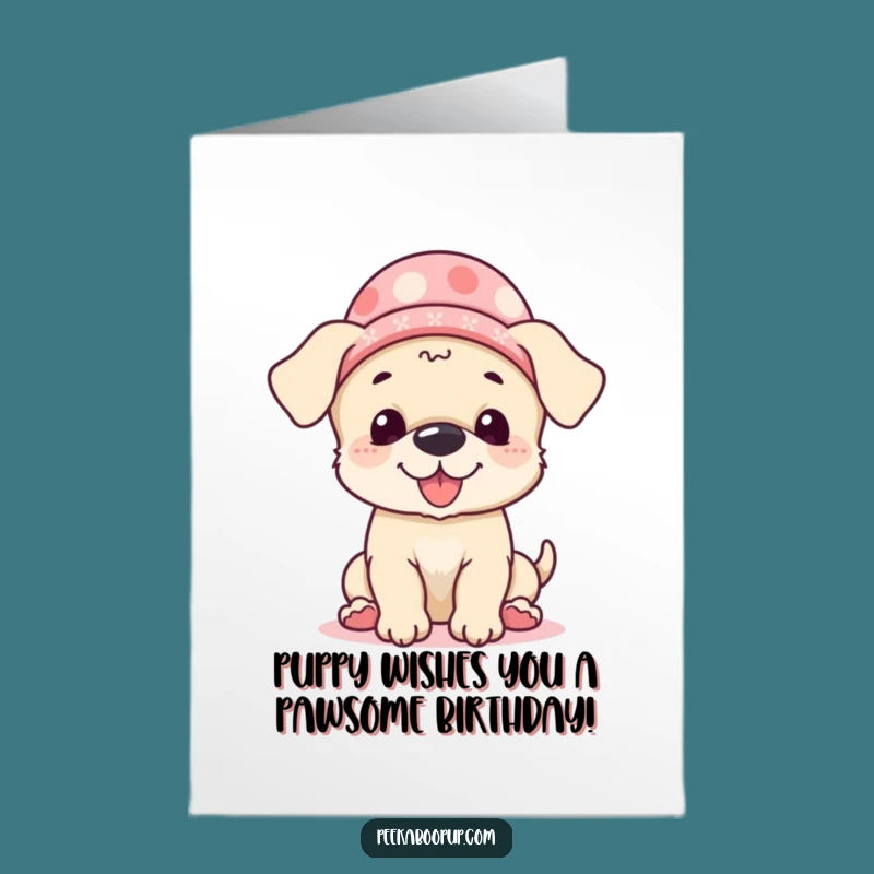 Free Printable Giggling Puppy Peek-a-Boo Birthday Card - Hilarious Downloadable