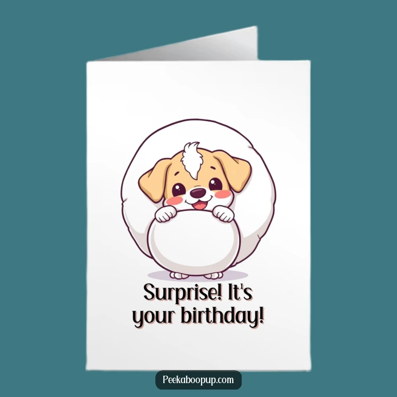 Free Printable Puppy Birthday Card: Toy Peek Downloadable Gift for Fun Celebration