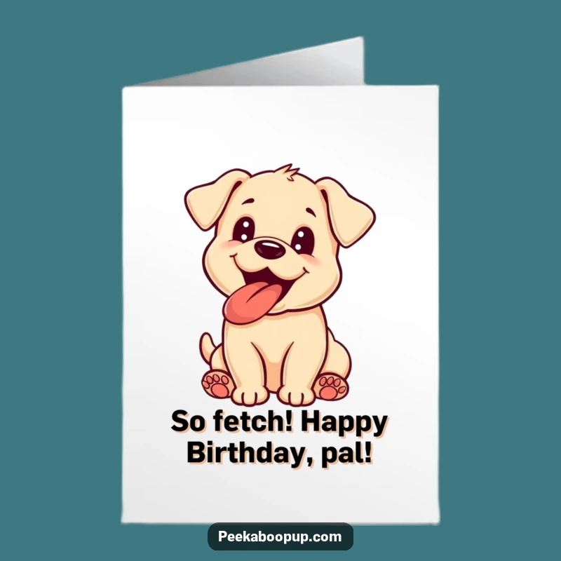 Free Printable Puppy Birthday Card: Hilarious Dog Tongue Out Greeting for a Fun Celebration