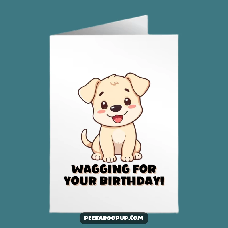 Free Printable Puppy Birthday Card: Wagging Tail Greeting, Fun Downloadable Gift
