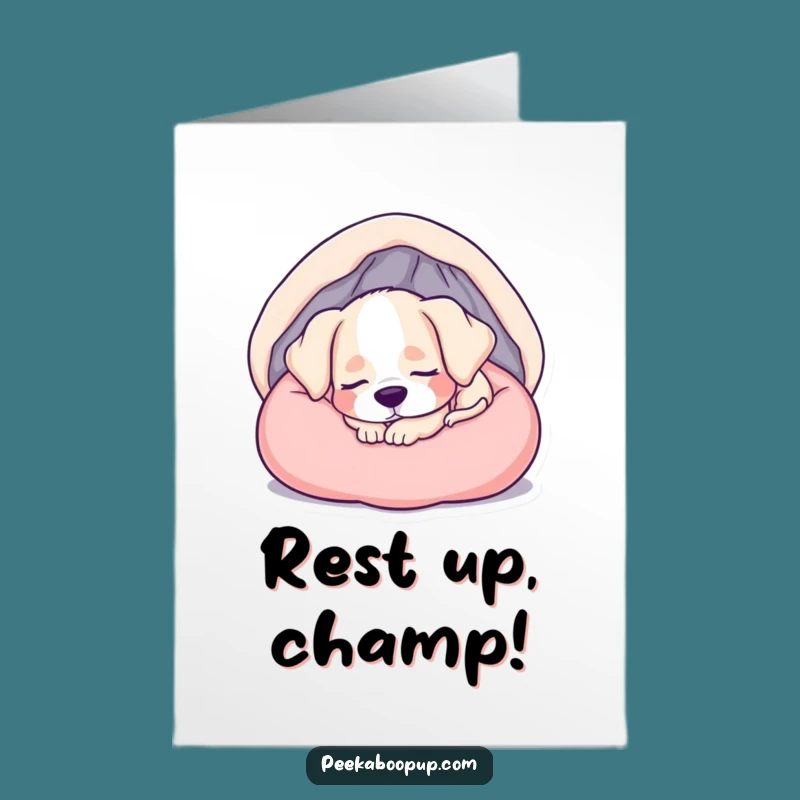 Free Printable Congrats Card: Sleepy Puppy Bliss - Funny Downloadable Gift