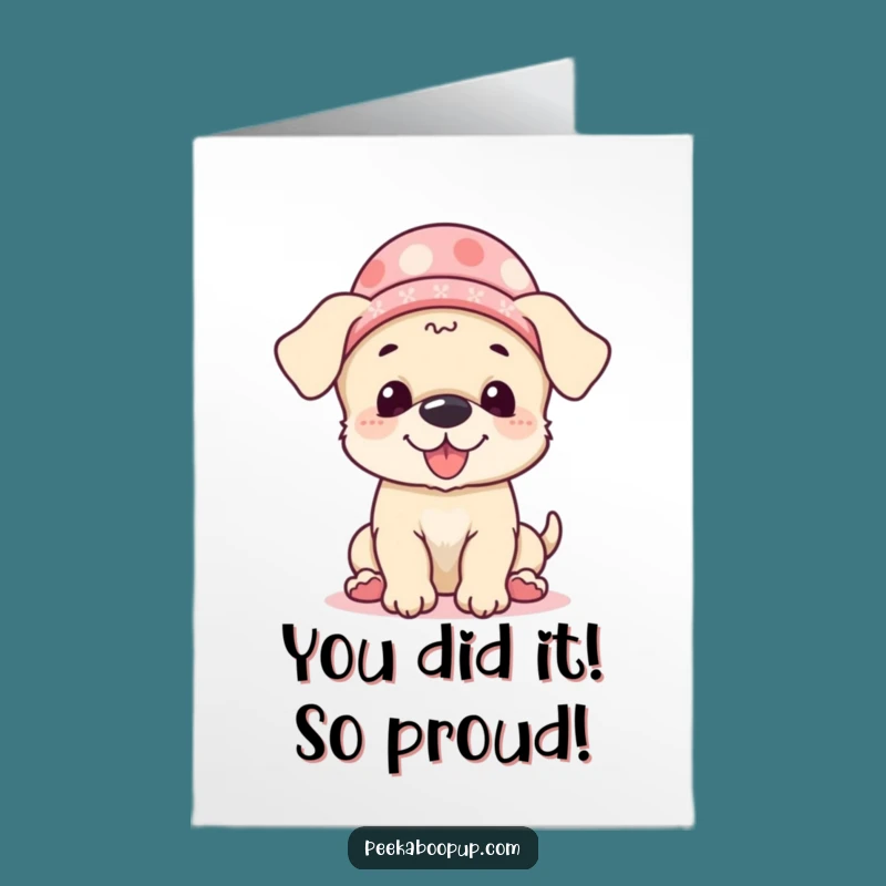 Free Printable Giggle Puppy Peek-a-Boo Congrats Card - Funny Downloadable