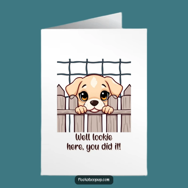 Free Printable Puppy Card - Curious Pup Congrats Downloadable Gift
