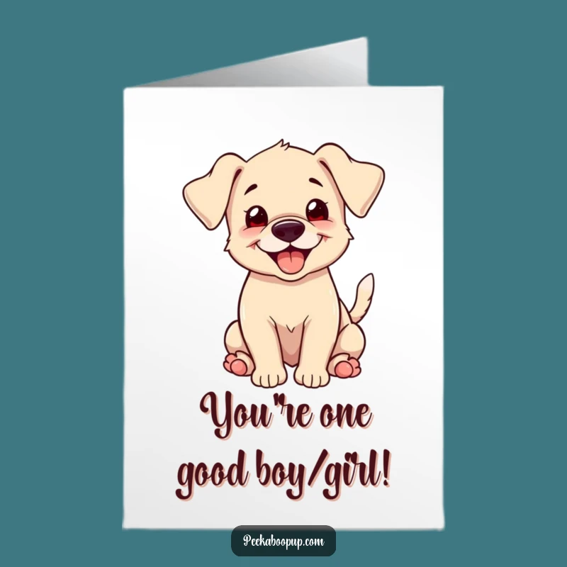 Free Printable Puppy Card: Happy Grin Congratulations Downloadable Gift for Success