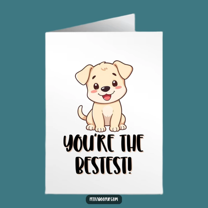Free Printable Congrats Card: Wagging Tail Puppy, Thrilled Downloadable Gift