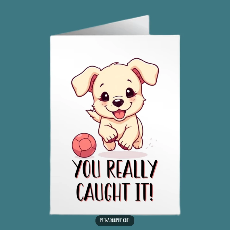 Free Printable Puppy Card - Joyful Pup Chase Congratulations Downloadable Gift
