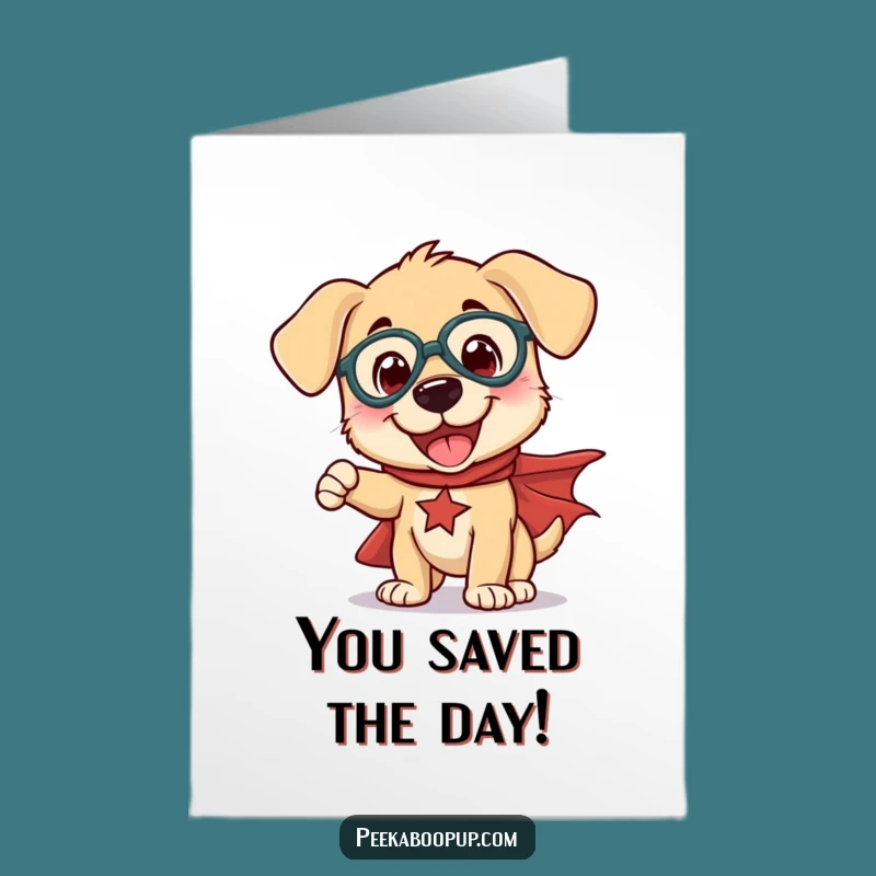 Free Printable Congrats Card: Superhero Puppy - Funny Downloadable Gift